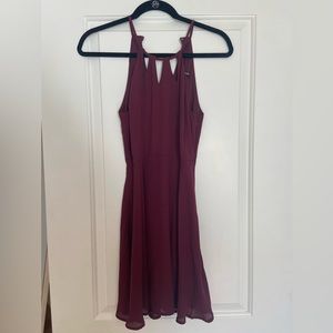 Burgundy mini dress. Size 0, Like New